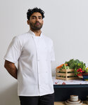 Premier Studded front Short Sleeve Chef's Jacket